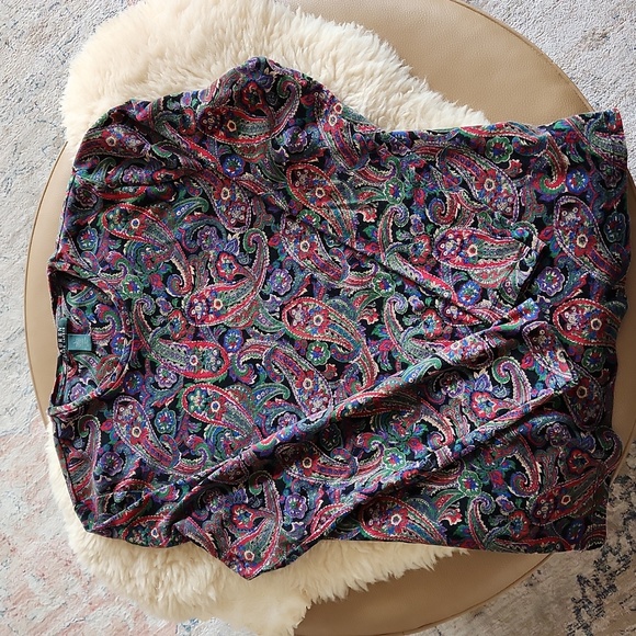 Beautiful Lauren Ralph Lauren Iconic Colorful Paisley Pattern Cotton Top ❤️🖤💜 - Picture 13 of 15